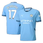 [Super Quailty] Men's Manchester City DE BRUYNE #17 Home Soccer Jersey 2024/25 - thejerseys