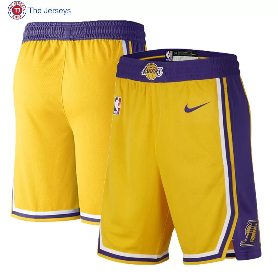 Men's Los Angeles Lakers Yellow Swingman Basketball Shorts - Icon Edition - thejerseys