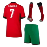 Kid's Portugal RONALDO #7 Home Jerseys Full Kit Euro 2024 - thejerseys