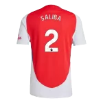 Arsenal SALIBA #2 Home Soccer Jersey 2024/25 - Player Version - thejerseys