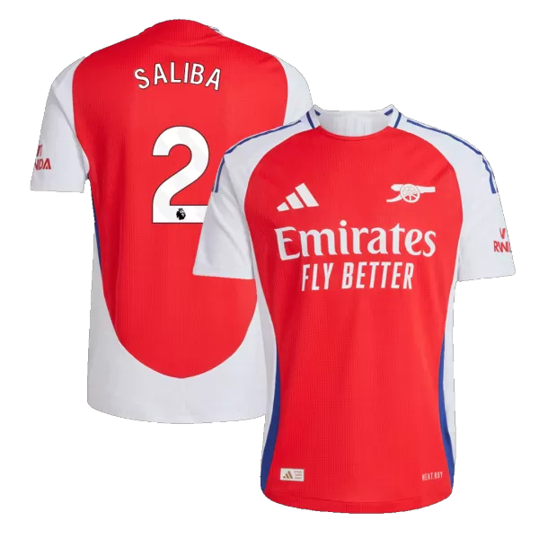 Arsenal SALIBA #2 Home Soccer Jersey 2024/25 - Player Version - thejerseys