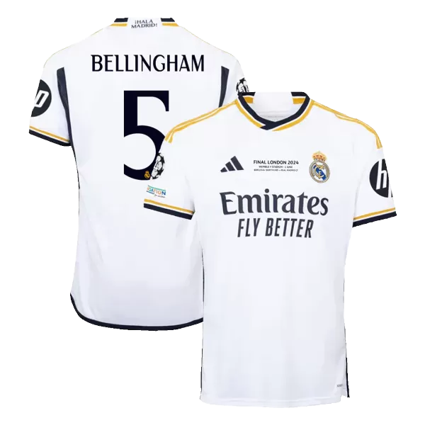 Men's Real Madrid BELLINGHAM #5 Home Soccer Jersey 2023/24 - UCL FINAL - thejerseys