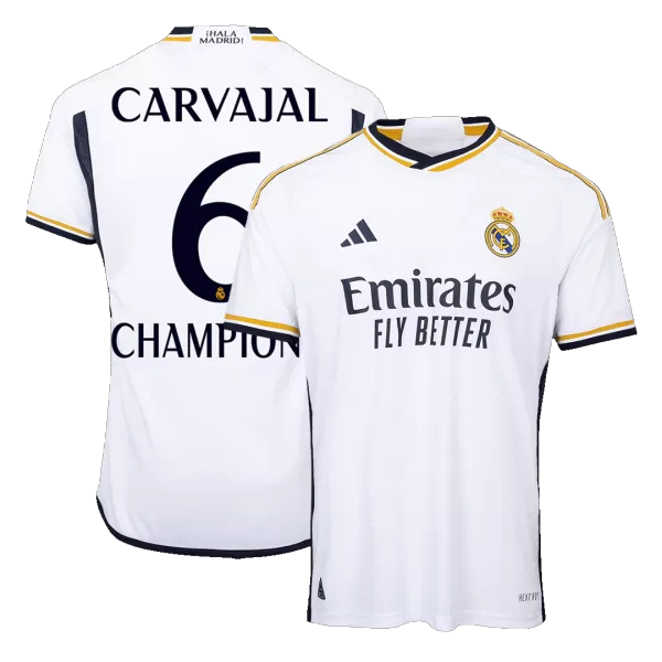 Real Madrid CARVAJAL #6 Home Match Jersey 2023/24 - CHAMPIONS - thejerseys