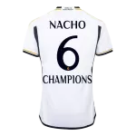 Men's Real Madrid NACHO #6 Home Soccer Jersey 2023/24 - CHAMPIONS - thejerseys