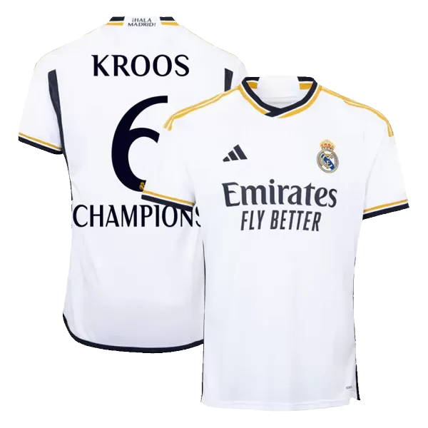 Men's Real Madrid KROOS #6 Home Soccer Jersey 2023/24 - CHAMPIONS - thejerseys