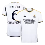 Men's Real Madrid NACHO #6 Home Soccer Jersey 2023/24 - CHAMPIONS - thejerseys