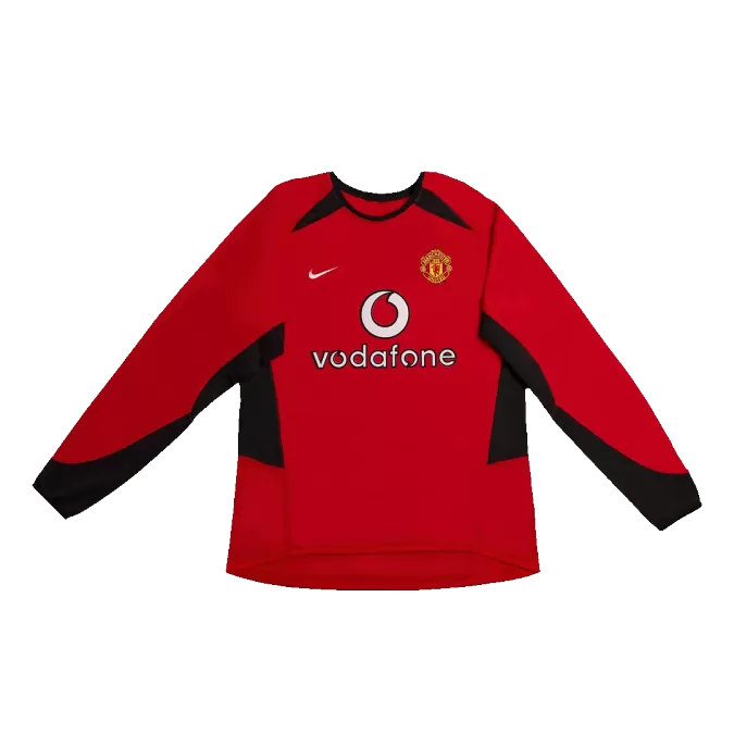 Manchester United Home Retro Long Sleeve Soccer Jersey 2002/03 - thejerseys