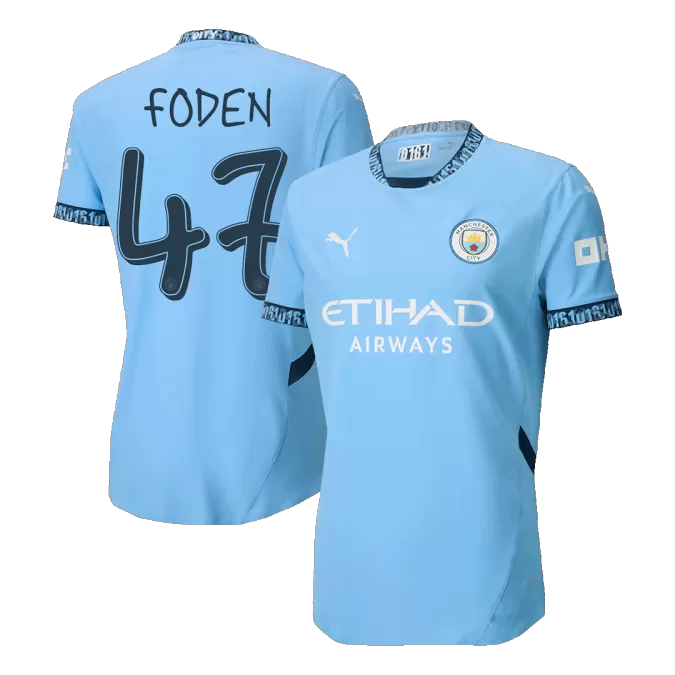 Manchester City FODEN #47 Home Soccer Jersey 2024/25 UCL - Player Version - thejerseys