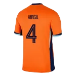 Men's Netherlands VIRGIL #4 Home Soccer Jersey Euro 2024 - thejerseys