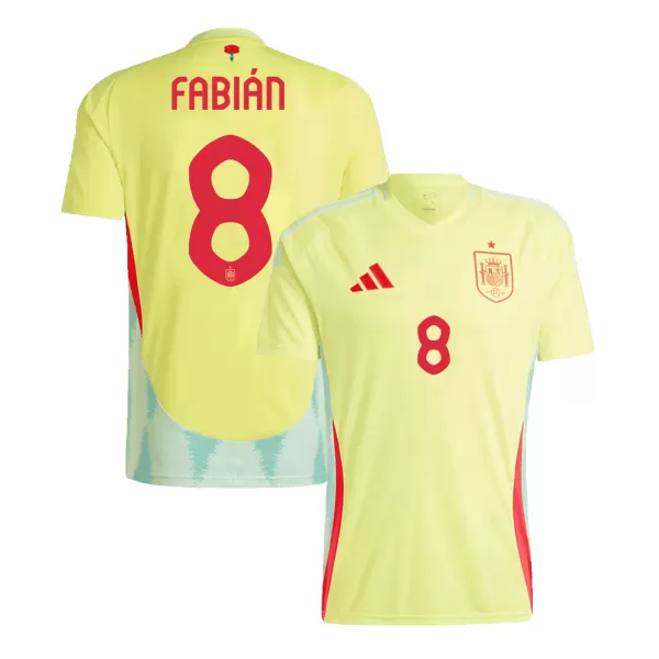 Men's Spain FABIÁN #8 Away Soccer Jersey Euro 2024 - thejerseys