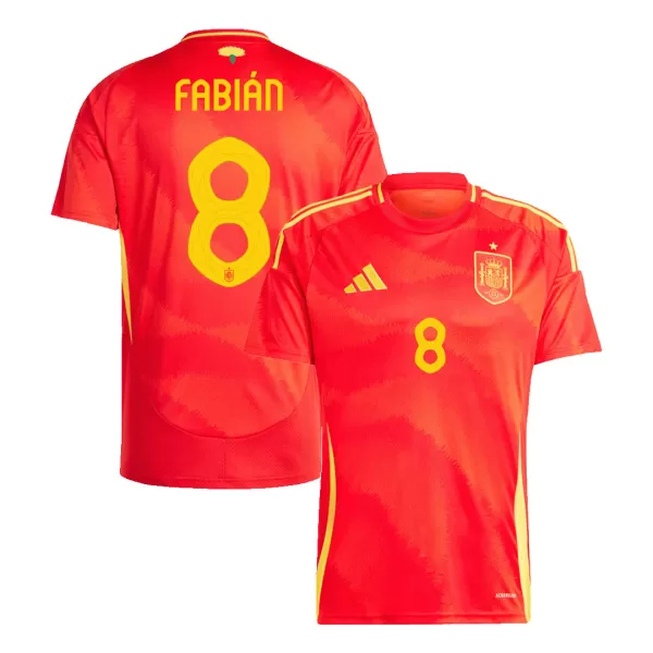 [Super Quality] Men's Spain FABIÁN #8 Home Soccer Jersey Euro 2024 - thejerseys