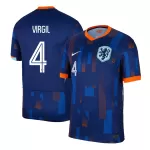 Men's Netherlands VIRGIL #4 Away Soccer Jersey Euro - thejerseys