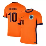 Men's Netherlands MEMPHIS #10 Home Soccer Jersey Euro 2024 - thejerseys