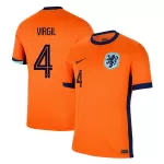 Men's Netherlands VIRGIL #4 Home Soccer Jersey Euro 2024 - thejerseys