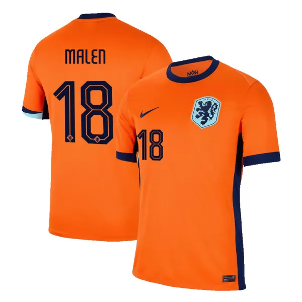 Men's Netherlands MALEN #18 Home Soccer Jersey Euro 2024 - thejerseys