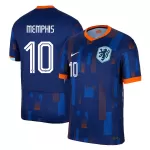 Men's Netherlands MEMPHIS #10 Away Soccer Jersey Euro - thejerseys