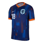 Men's Netherlands MALEN #18 Away Soccer Jersey Euro - thejerseys