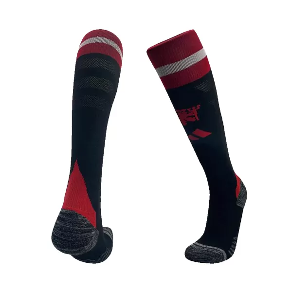 Kid's Manchester United Home Soccer Socks 2024/25 - thejerseys