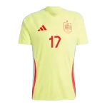 Men's Spain WILLIAMS JR. #17 Away Soccer Jersey Euro 2024 - thejerseys