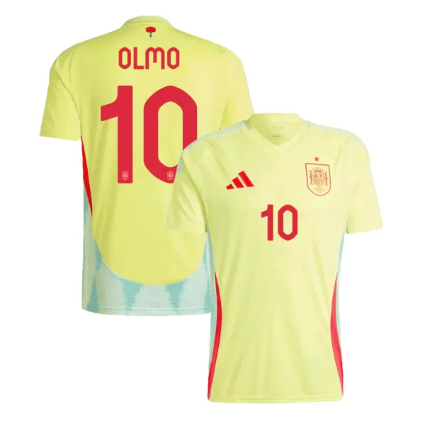 Men's Spain OLMO #10 Away Soccer Jersey Euro 2024 - thejerseys