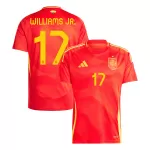 Men's Spain WILLIAMS JR. #17 Home Soccer Jersey Euro 2024 - thejerseys