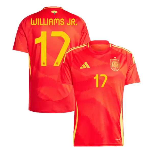 [Super Quality] Men's Spain WILLIAMS JR. #17 Home Soccer Jersey Euro 2024 - thejerseys