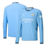 Men's Manchester City Home Long Sleeve Soccer Jersey 2024/25 - thejerseys