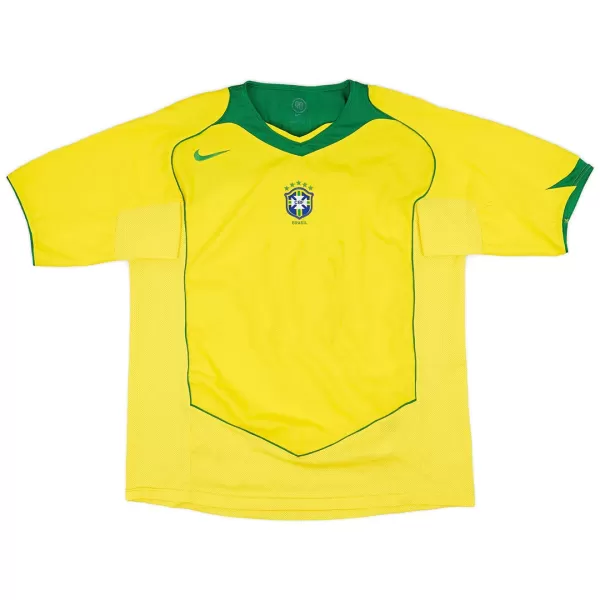 Brazil Home Retro Soccer Jersey 2004 - thejerseys