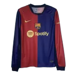 Men's Barcelona Home Long Sleeve Soccer Jersey 2024/25 - thejerseys