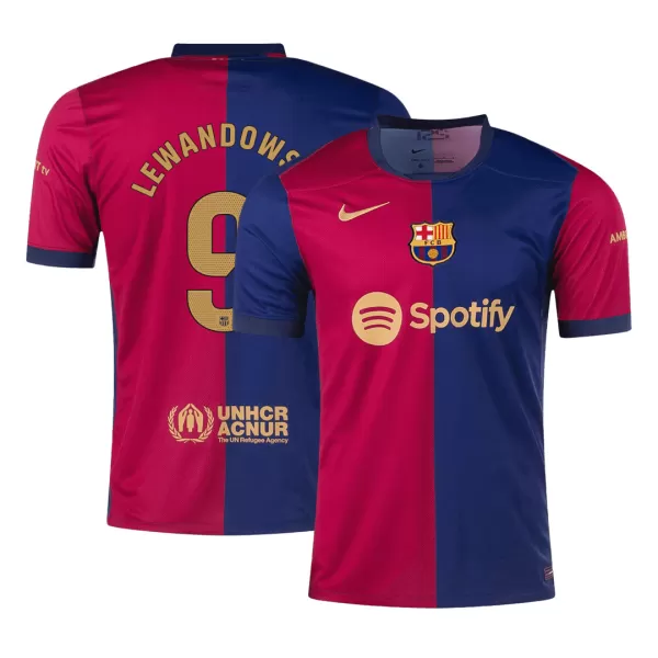 Men's Barcelona LEWANDOWSKI #9 Home Soccer Jersey 2024/25 - thejerseys