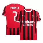 Men's AC Milan MORATA #7 Home Soccer Jersey 2024/25 UCL - thejerseys