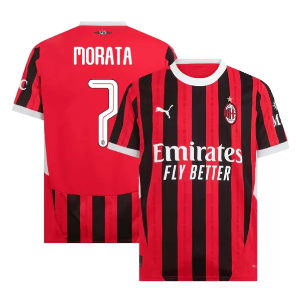 Men's AC Milan MORATA #7 Home Soccer Jersey 2024/25 UCL - thejerseys