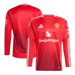 Men's Manchester United Home Long Sleeve Soccer Jersey 2024/25 - thejerseys