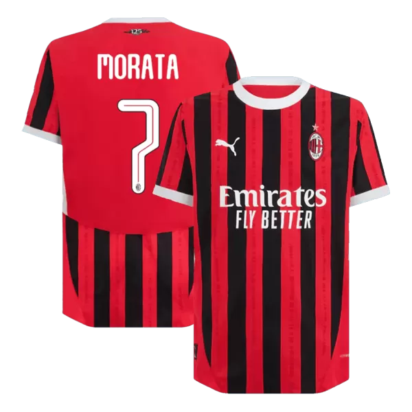 AC Milan MORATA #7 Home Soccer Jersey 2024/25 UCL - Player Version - thejerseys