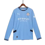 Men's Manchester City Home Long Sleeve Soccer Jersey 2024/25 - thejerseys