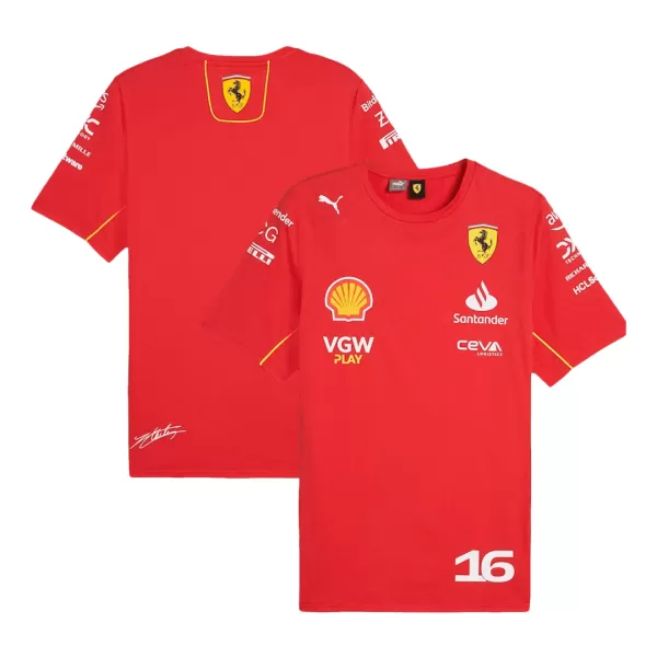 Ferrari F1 Racing Team Charles Leclerc #16 Red T-Shirt 2024 - thejerseys