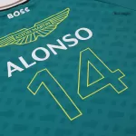 Aston Martin Cognizant F1 Racing Team Fernando Alonso #14 Green T-Shirt 2024 - Plus Size - thejerseys