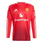 Men's Manchester United Home Long Sleeve Soccer Jersey 2024/25 - thejerseys