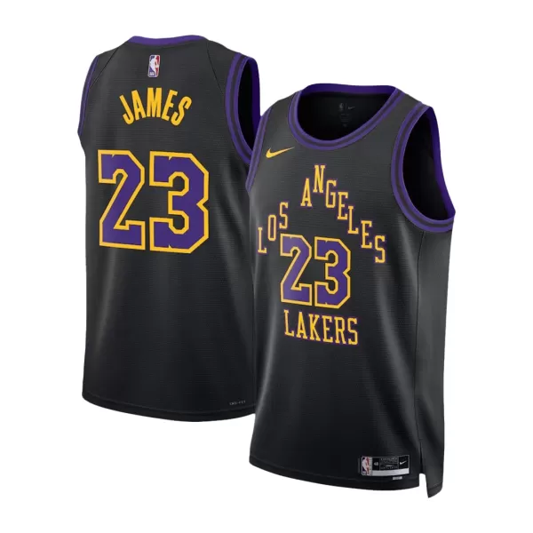 Men's Los Angeles Lakers LeBron James #23 Black Swingman Jersey 2023/24 - City Edition - thejerseys