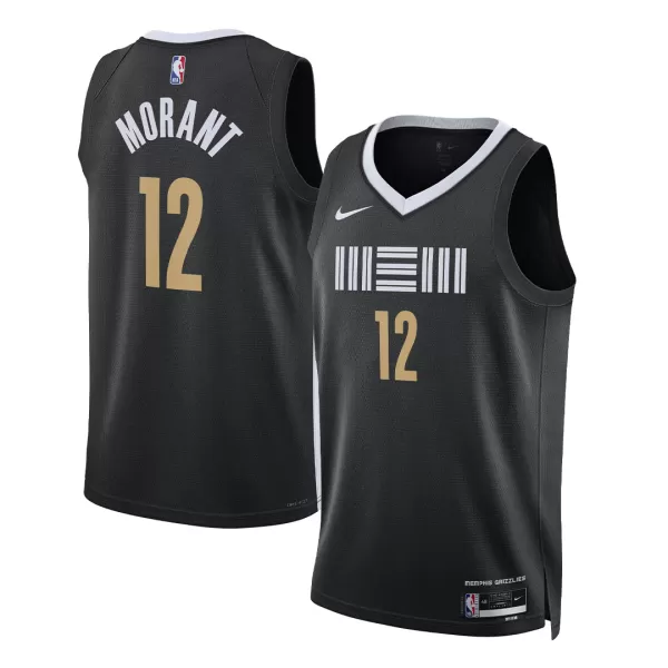 Men's Memphis Grizzlies MORANT #12 Black Swingman Jersey 2023/24 - City Edition - thejerseys