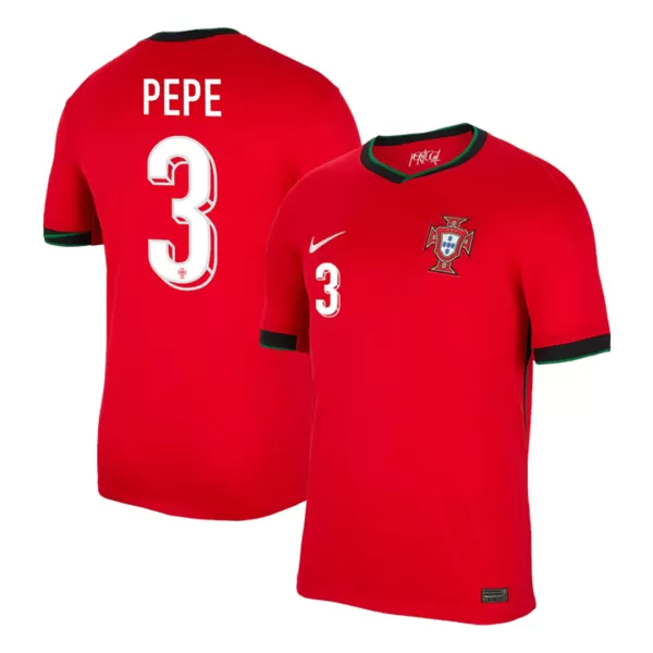 [Super Quailty] Men's Portugal PEPE #3 Home Soccer Jersey Euro 2024 - thejerseys