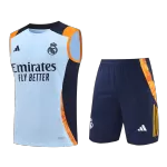 Real Madrid Pre-Match Blue Sleeveless Training Kit 2024/25 For Adults - thejerseys