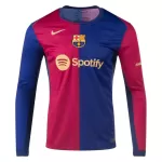 Men's Barcelona Home Long Sleeve Soccer Jersey 2024/25 - thejerseys