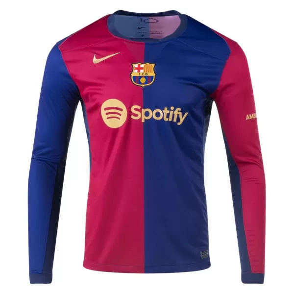 Men's Barcelona Home Long Sleeve Soccer Jersey 2024/25 - thejerseys