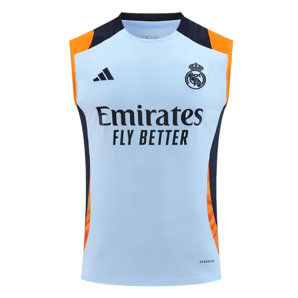 Real Madrid Pre-Match Blue Sleeveless Top 2024/25 - thejerseys