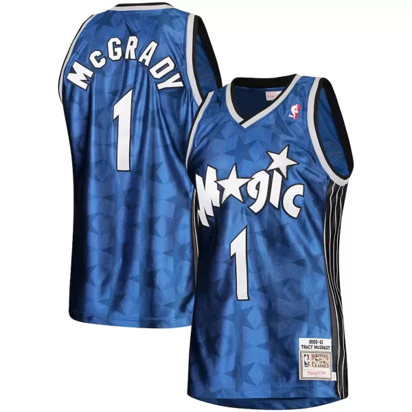 Men's Orlando Magic Tracy McGrady #1 Blue Hardwood Classics Authentic Jersey 2000/01 - thejerseys