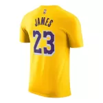 Men NBA Los Angeles Lakers LeBron James #23 Gold Icon T-Shirt 2022/23 - thejerseys