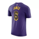 Men NBA Los Angeles Lakers LeBron James #6 Purple Statement T-Shirt 2022/23 - thejerseys