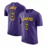 Men NBA Los Angeles Lakers LeBron James #6 Purple Statement T-Shirt 2022/23 - thejerseys