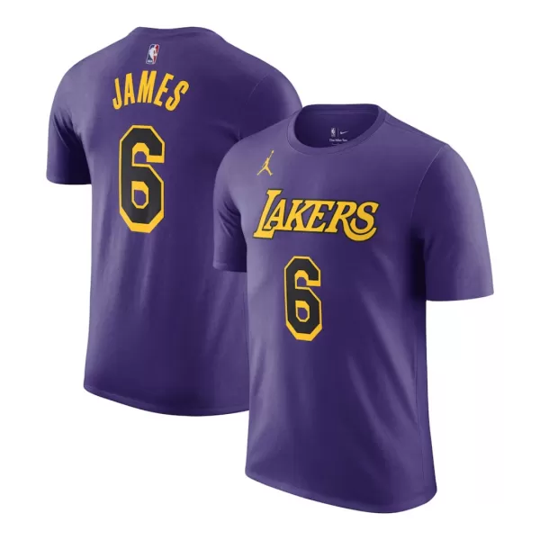 Men NBA Los Angeles Lakers LeBron James #6 Purple Statement T-Shirt 2022/23 - thejerseys